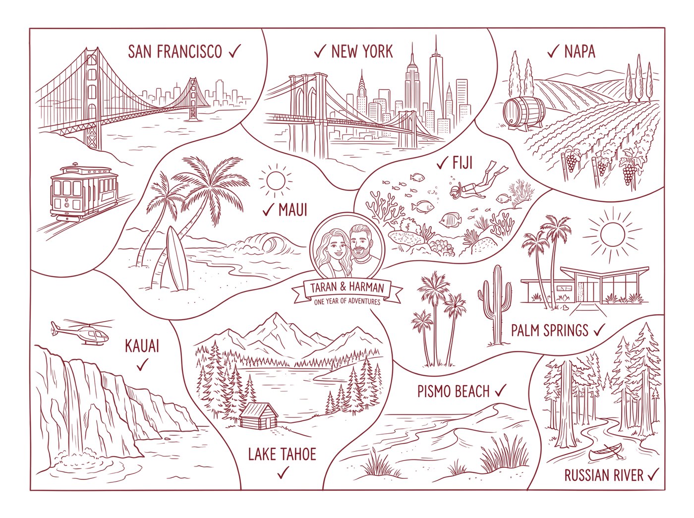 Story Map colourway — Oxblood · White